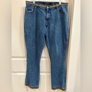 Vintage OFNY Jeans Women’s Size 20 Embroidered Trim Denim Pants Y2K 90s